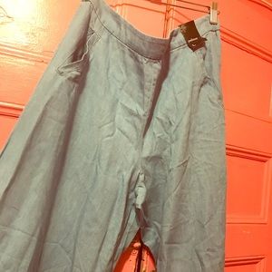 Denim palazzo pants